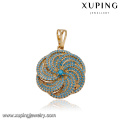 33079 Xuping moda jóias atacado China bela flor em forma de pingente de ouro azul